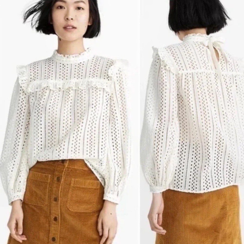 Madewell Eyelet Ruffle Top